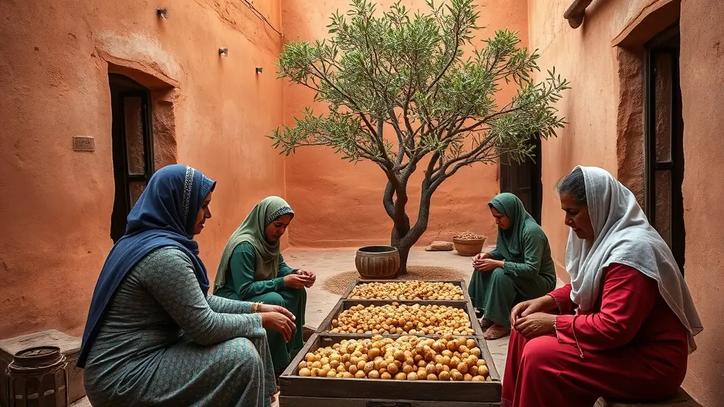 Traditional argan oil cooperative near Essaouira