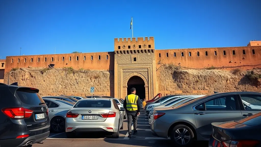 Parking lot at Bab Marrakech gate in Essaouira